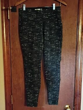 Old Navy Black Metallic Tweed Leggings
